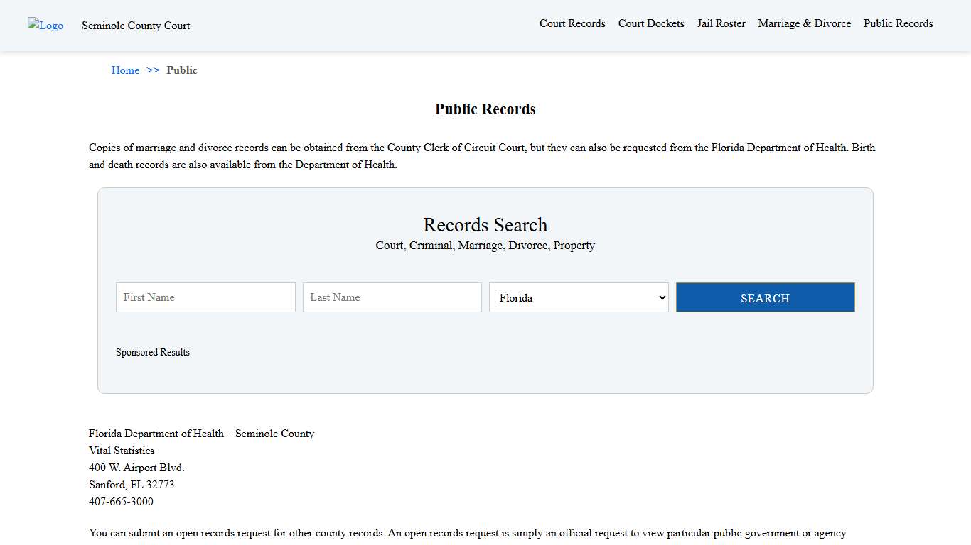 Public Records Seminole County Court
